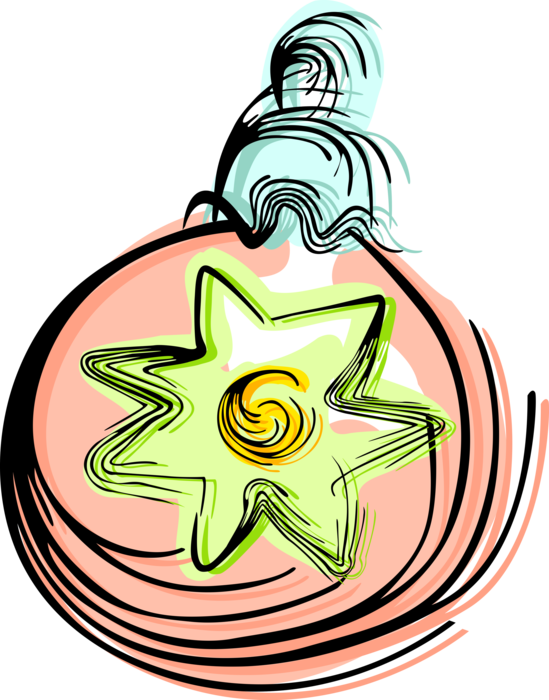 Vector Illustration of Festive Season Christmas Tree Ornament Decoration