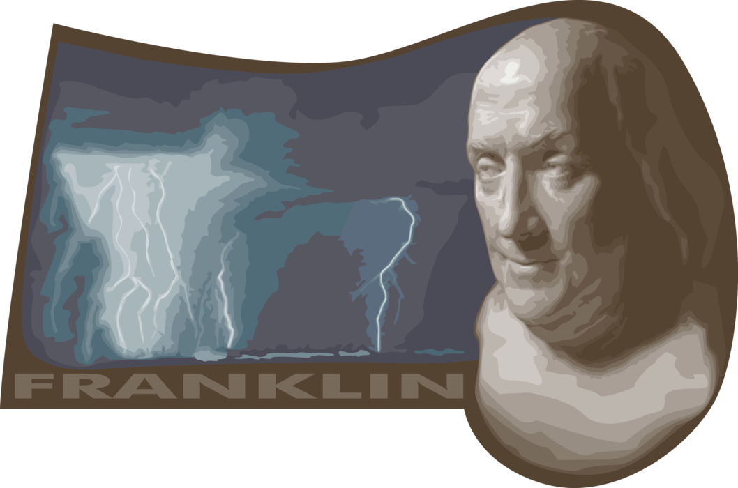 Vector Illustration of Benjamin Franklin Polymath Founding Father of the United States
