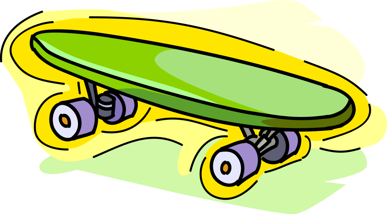 Vector Illustration of Sports Equipment Skateboard on Wheels