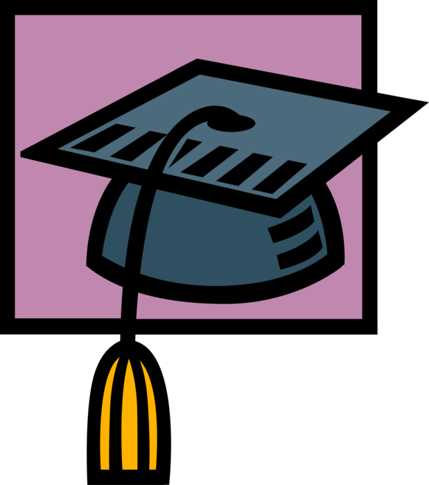 Vector Illustration of Graduation Hat Mortarboard with Tassel