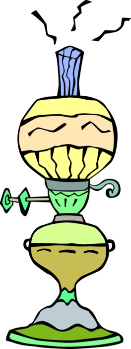 Vector Illustration of Kerosene Oil Lamp Hurricane Lantern Provides Light