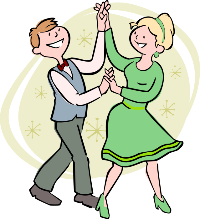 Vector Illustration of Square Dance Partners Dancing