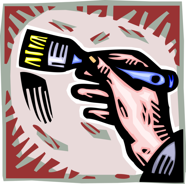 Vector Illustration of Hand Painting with Paintbrush
