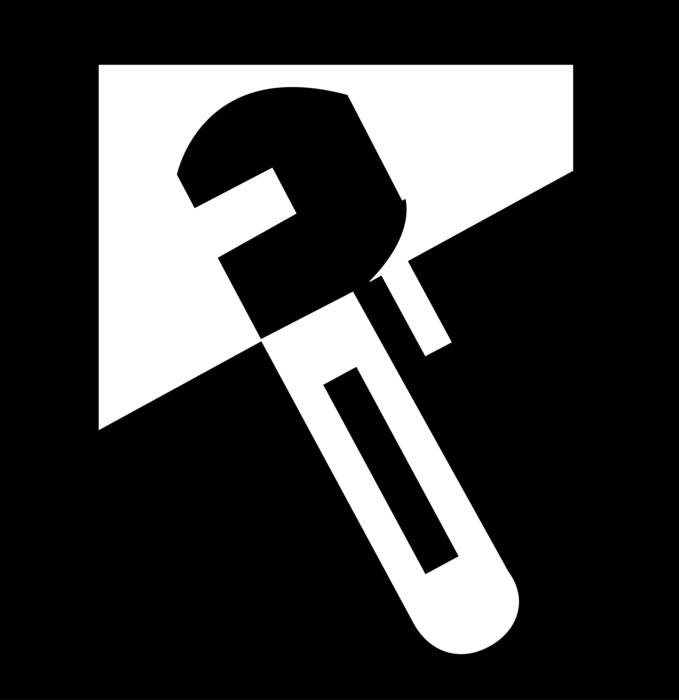 Vector Illustration of Adjustable Wrench or Spanner Tool with Adjustable "Jaw" Width