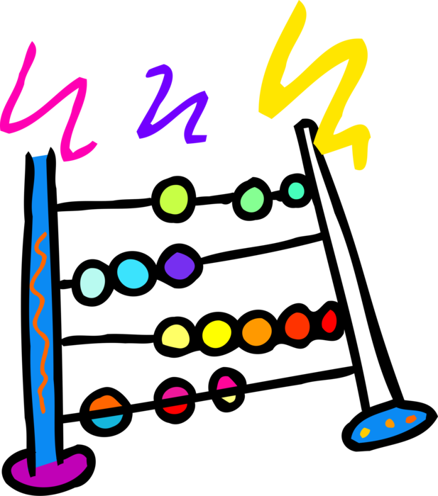 Vector Illustration of Abacus Counting Bead Frame Calculating Tool