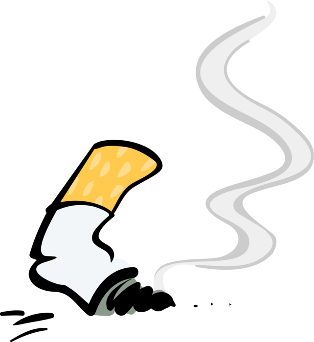 Vector Illustration of Discarded Tobacco Cigarette Butt