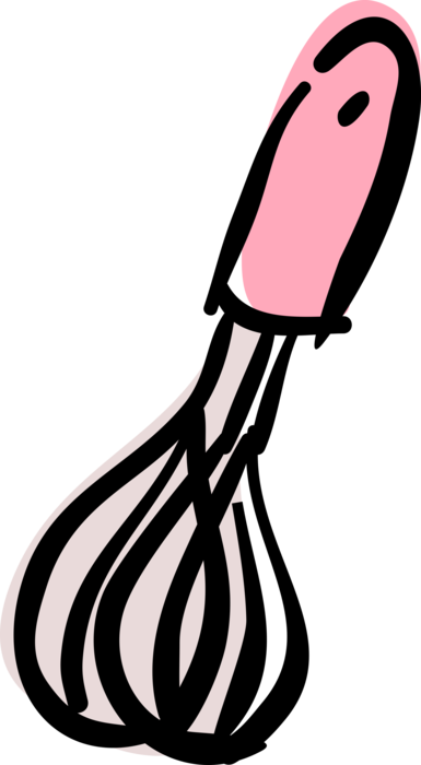 Vector Illustration of Whisk Cooking Utensil Blends Food Ingredients Smooth