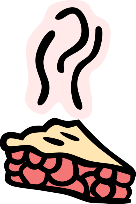 Vector Illustration of Hot Cherry Pie Dessert