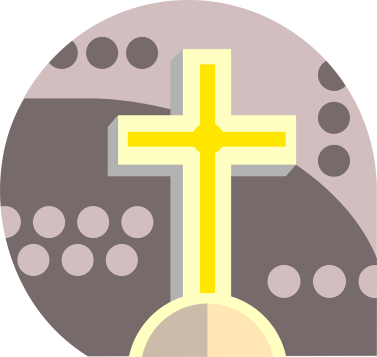 Vector Illustration of Christian Religion Crucifix Cross Symbol of Death and Resurrection of Jesus Christ