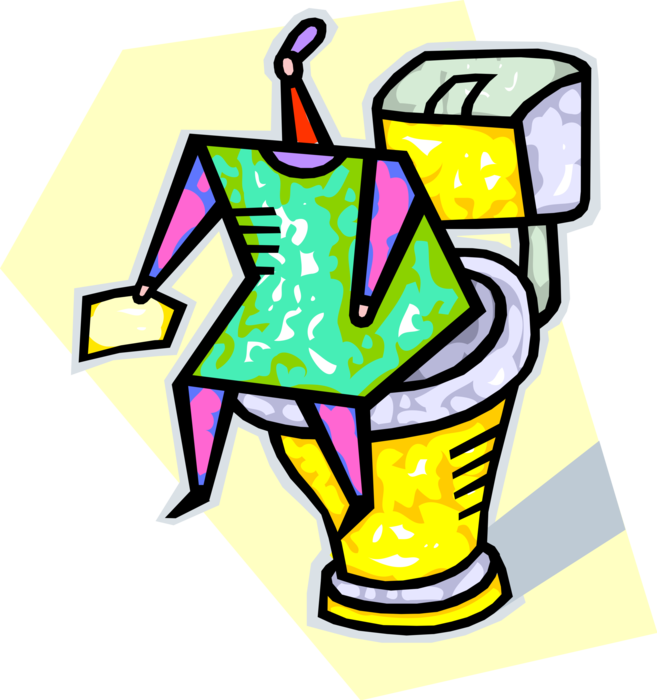 Vector Illustration of Toilet Sanitation Fixture for Disposal of Human Urine and Feces