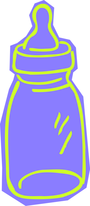 Vector Illustration of Newborn Infant Baby's Formula Milk Bottle