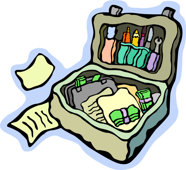 Vector Illustration of Business Travel Carry-On Suitcase Luggage