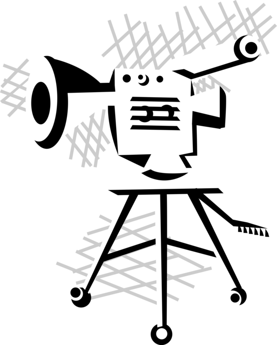 Vector Illustration of Hollywood Cinematic Motion Picture Movie Camera