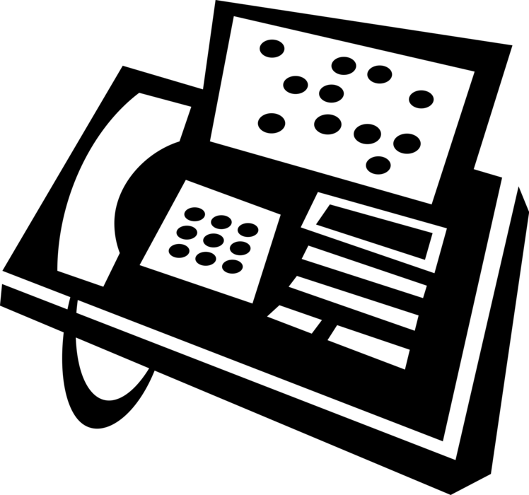 Vector Illustration of Fax Facsimile Telephonic Transmission Device