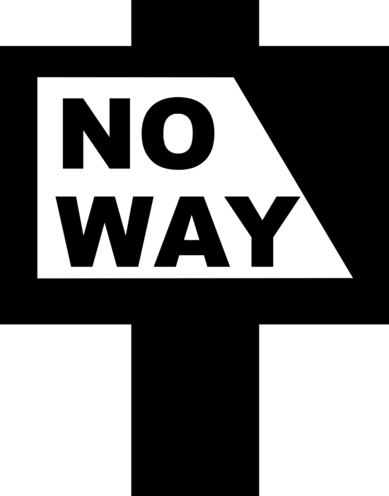 Vector Illustration of No Way Traffic Street Sign