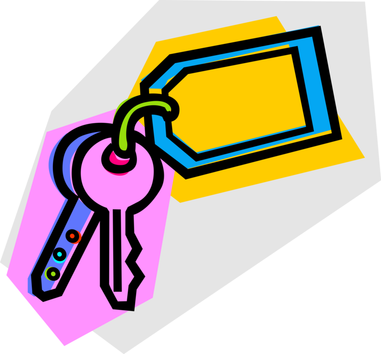 Vector Illustration of Security Keys on Keyring