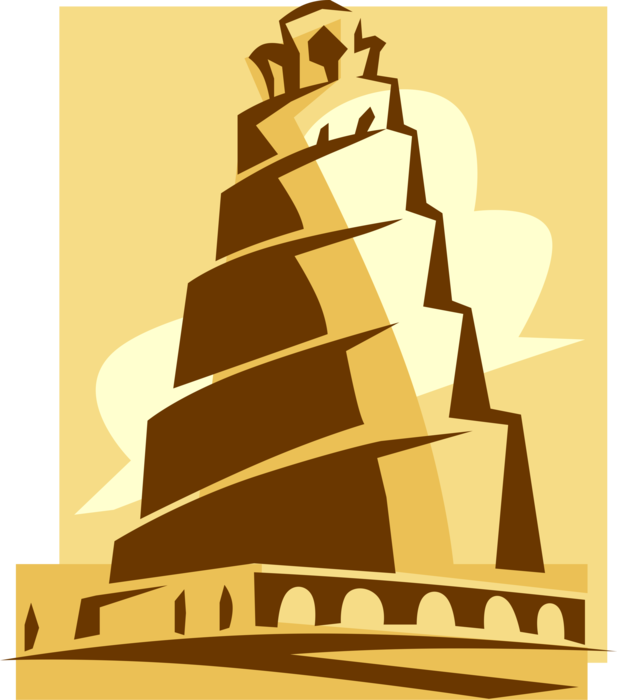 Vector Illustration of Great Mosque of Samarra with Malwiya Tower, Islamic Mosque in Samarra, Iraq