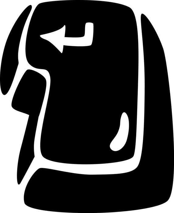 Vector Illustration of Computer Keyboard Enter Key Sends Cursor to Next Line or Executes Command