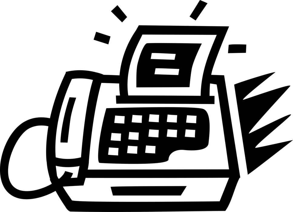 Vector Illustration of Fax Facsimile Telephonic Transmission Device