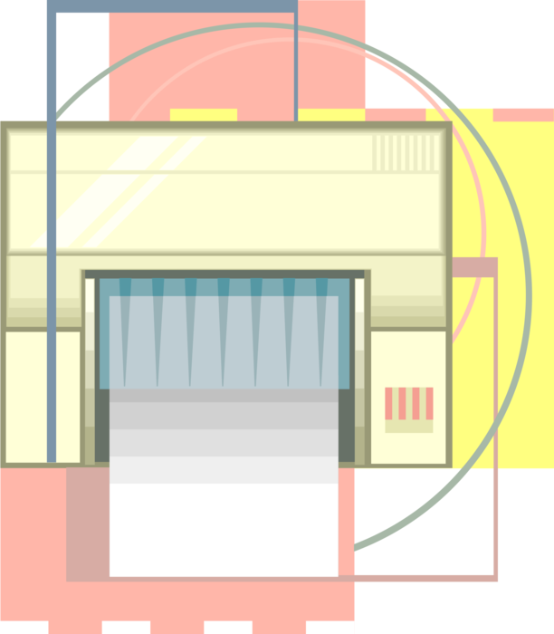 Vector Illustration of Computer Printer Peripheral Document Printing Device