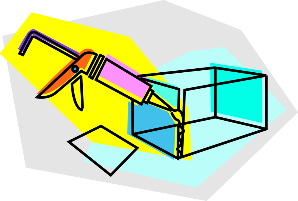 Vector Illustration of Caulking Sealant Gun Seals Joints and Seams