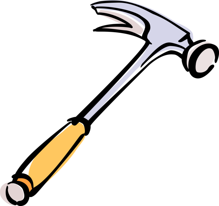 Vector Illustration of Claw Hammer Hand Tool used to Drive Nails