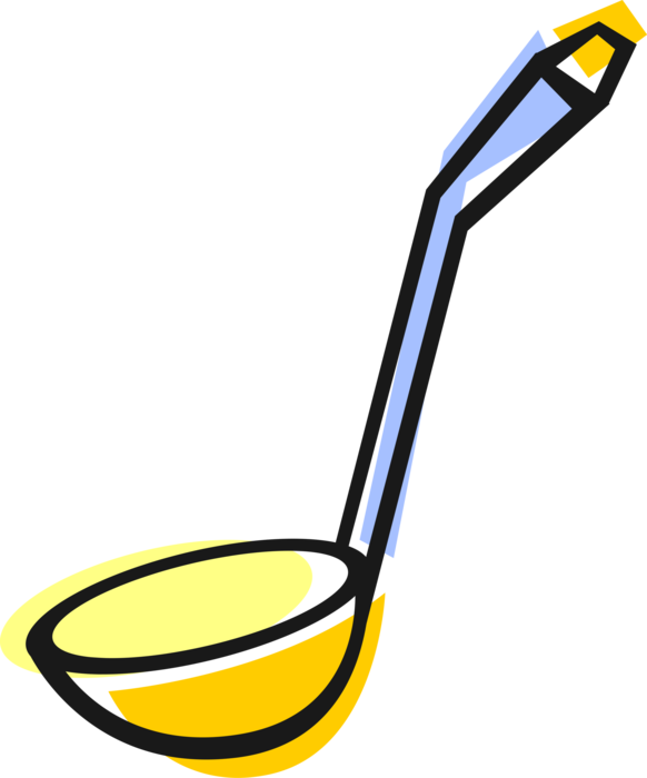 Vector Illustration of Kitchen Kitchenware Soup Ladle Dipper Serving Spoon