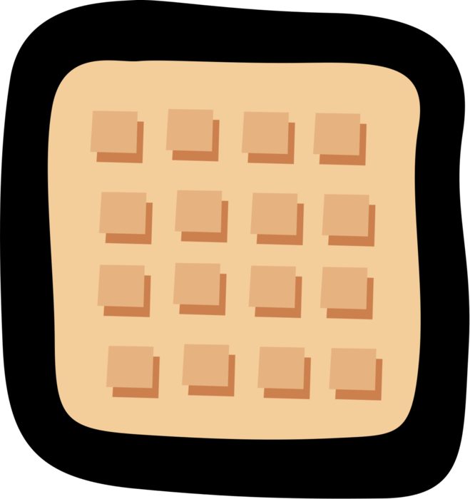 Vector Illustration of Breakfast Batter Cake Waffle