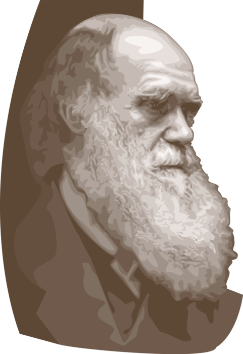 Vector Illustration of Charles Darwin English Naturalist and Geologist Evolution of the Species Evolutionary Theory