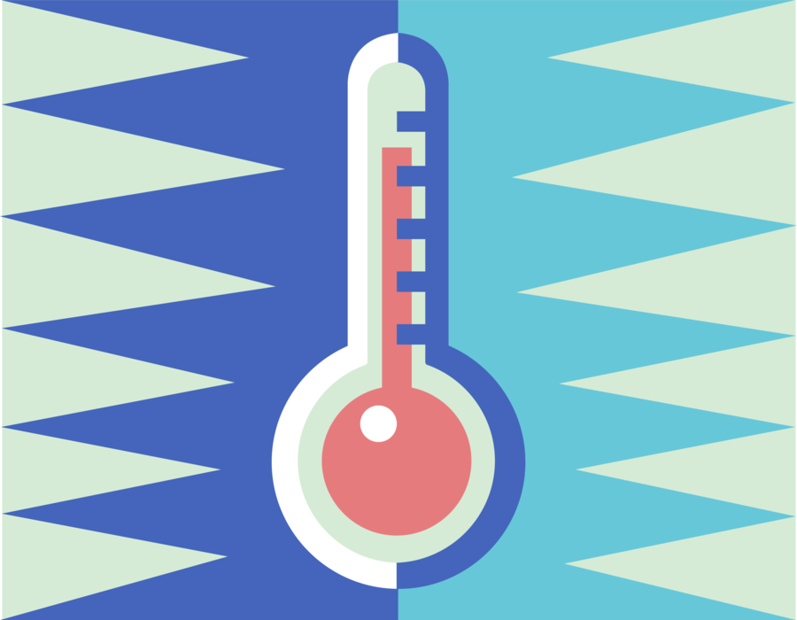 Vector Illustration of Thermometer for Measuring Air Temperature Gradient