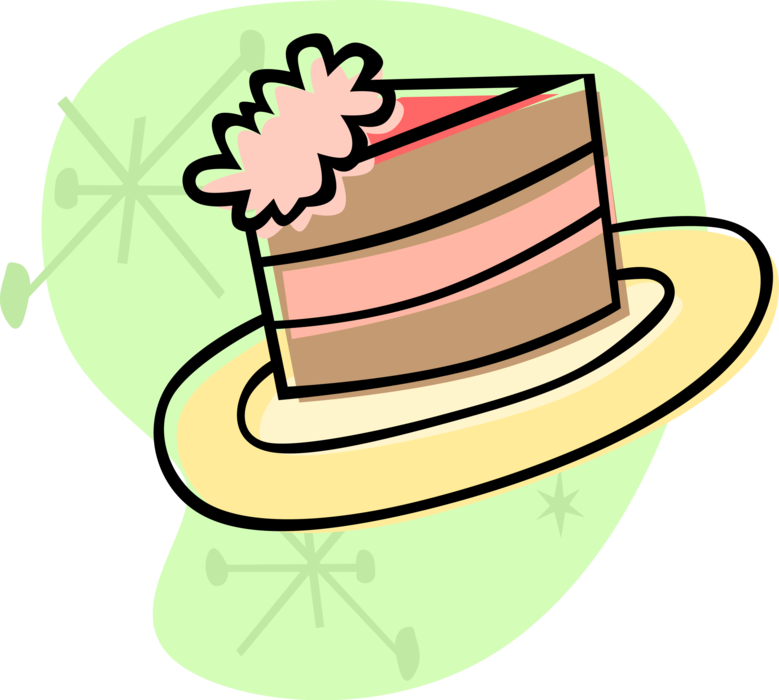 Vector Illustration of Chocolate Cake Dessert