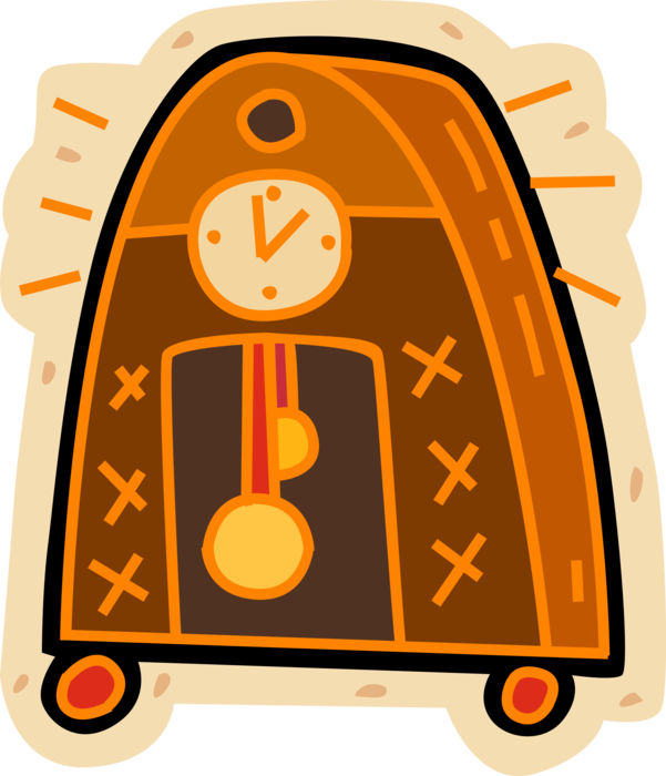 Vector Illustration of Mantle Clock Indicates, Keeps and Co-ordinates Time
