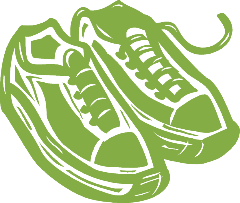 Vector Illustration of Athletic Sports Running Shoe Sneakers or Runners Footwear