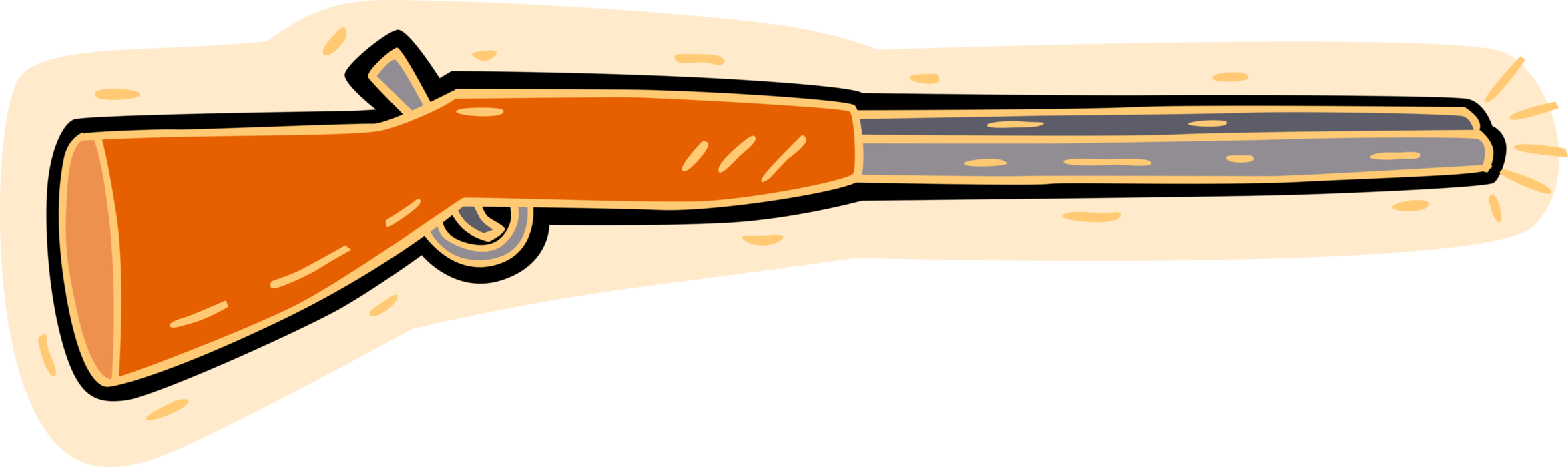 Vector Illustration of Rifle Long Gun Weapon