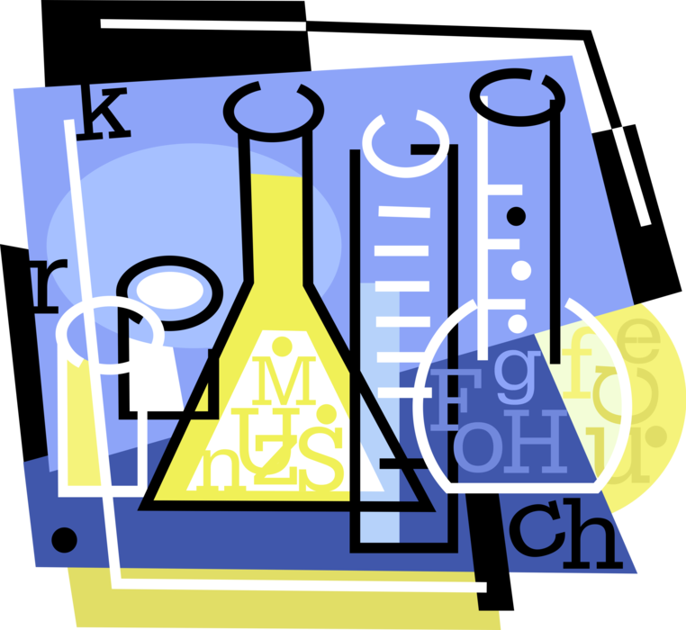 Vector Illustration of Laboratory Beaker Glassware for Stirring, Mixing and Heating Liquids