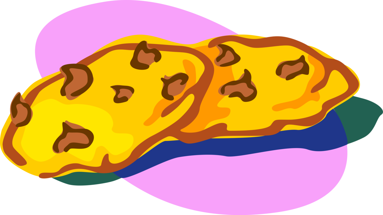 Vector Illustration of Chocolate Chip Cookie Baking Snack