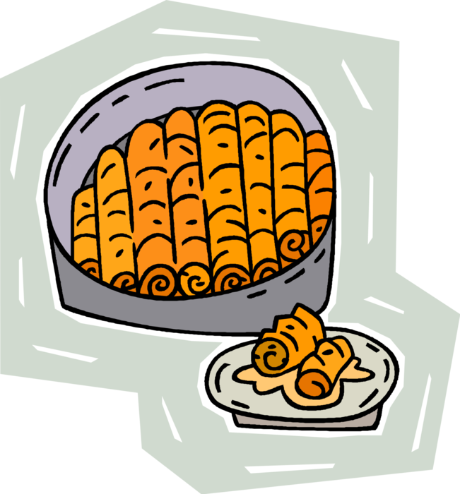 Vector Illustration of Flakey Pastry Turkish Baklava Pastries filled with Pistachio Nuts