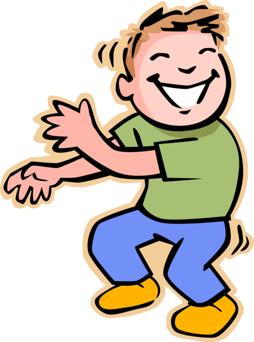 Vector Illustration of Primary or Elementary School Student Boy Dancing