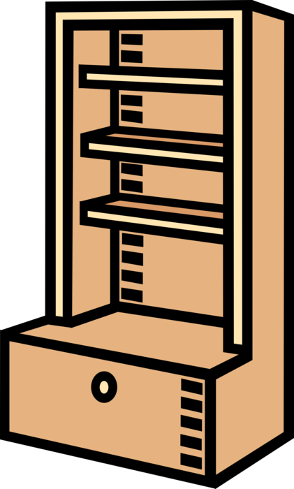 Vector Illustration of Shelf Storage Unit Furniture