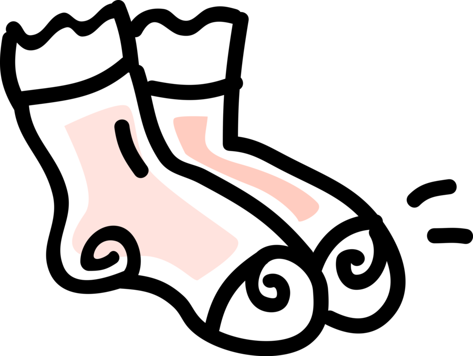 Vector Illustration of Sock Clothing Apparel Item Worn on Feet