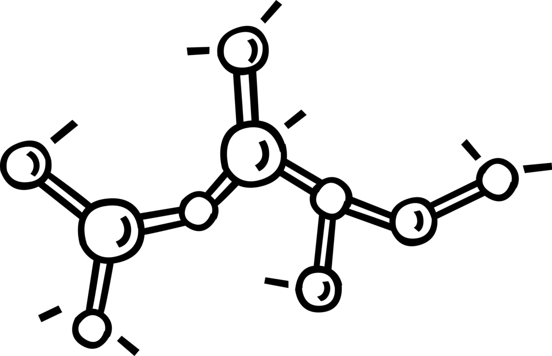 Vector Illustration of Chemistry Molecule Atoms Held Together by Chemical Bonds