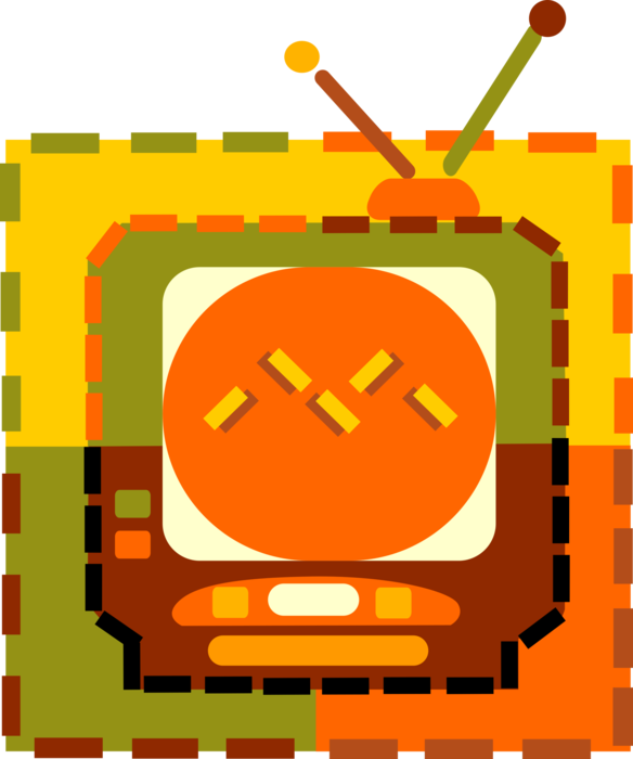 Vector Illustration of Television or TV Set Mass Medium, for Entertainment, Education, News, and Advertising