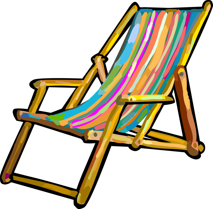 Vector Illustration of Patio Lounge or Beach Folding Chair