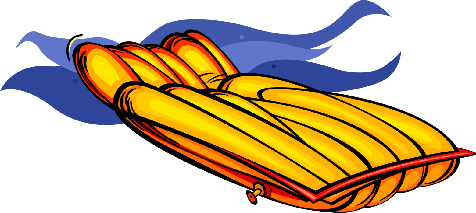 Vector Illustration of Inflatable Air Mattress Keeps Swimmers Afloat While Swimming