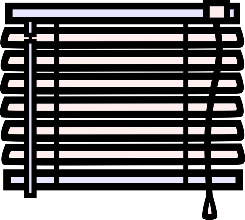 Vector Illustration of Horizontal Blinds Window Covering