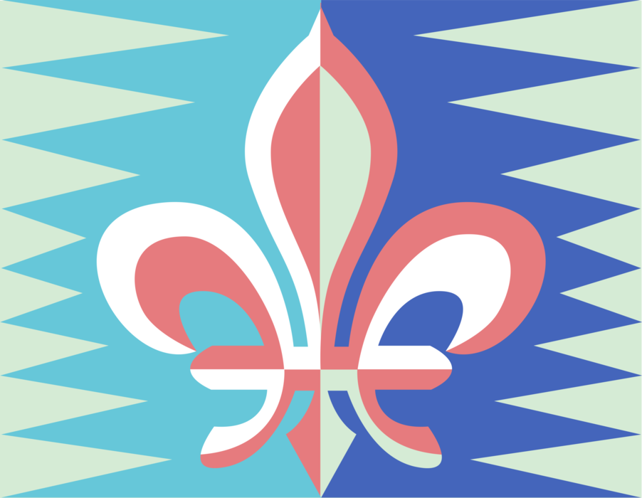 Vector Illustration of Fleur-De-Lis Stylized Lily used in Religious, Political, Artistic, Emblematic, French Heraldry