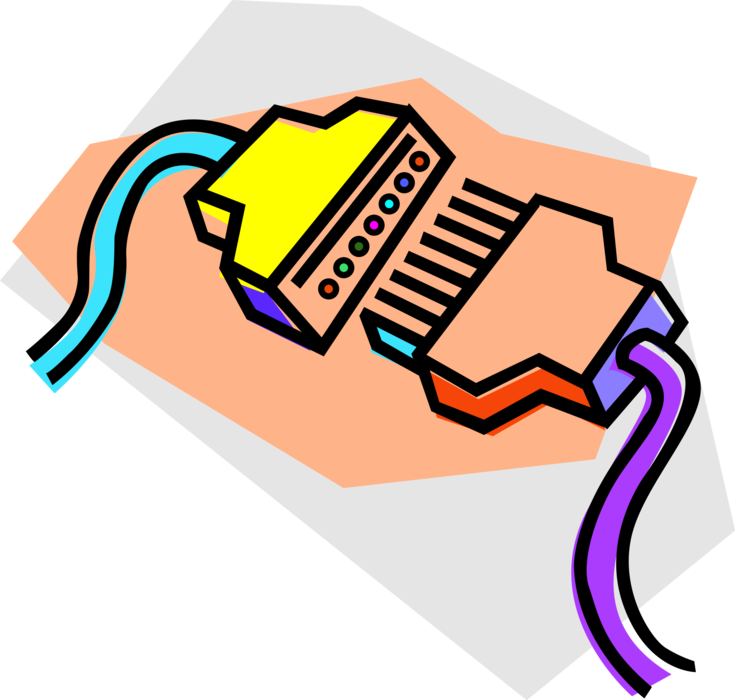Vector Illustration of Computer Peripheral Connection Cables