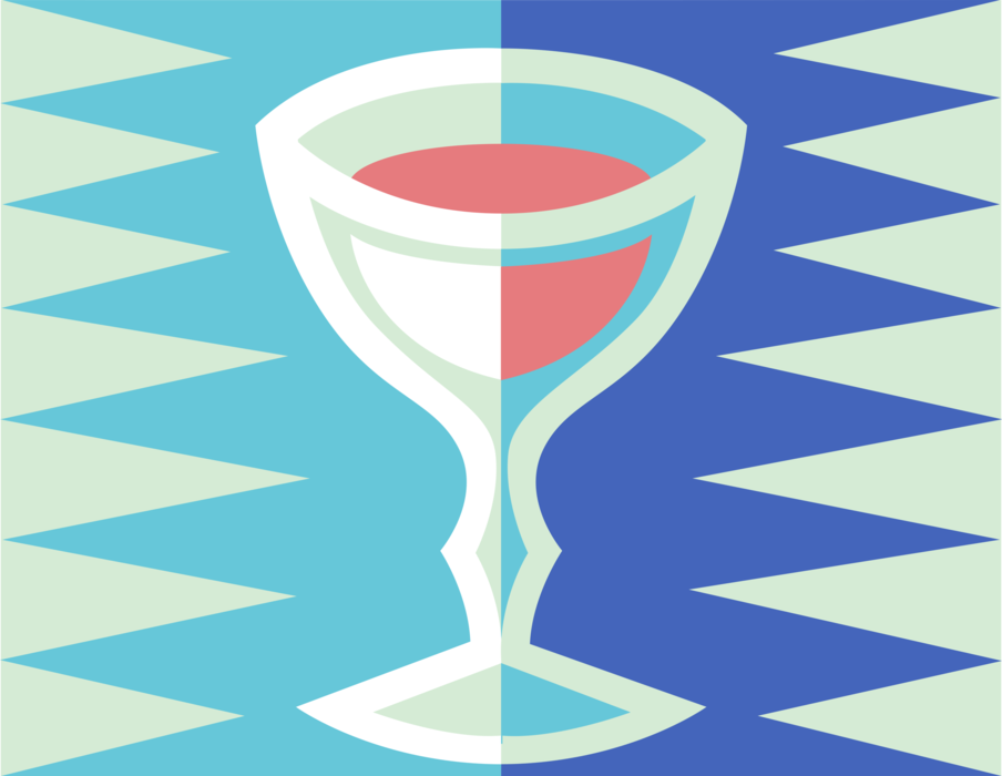 Vector Illustration of Wine Glass or Goblet with Red Wine