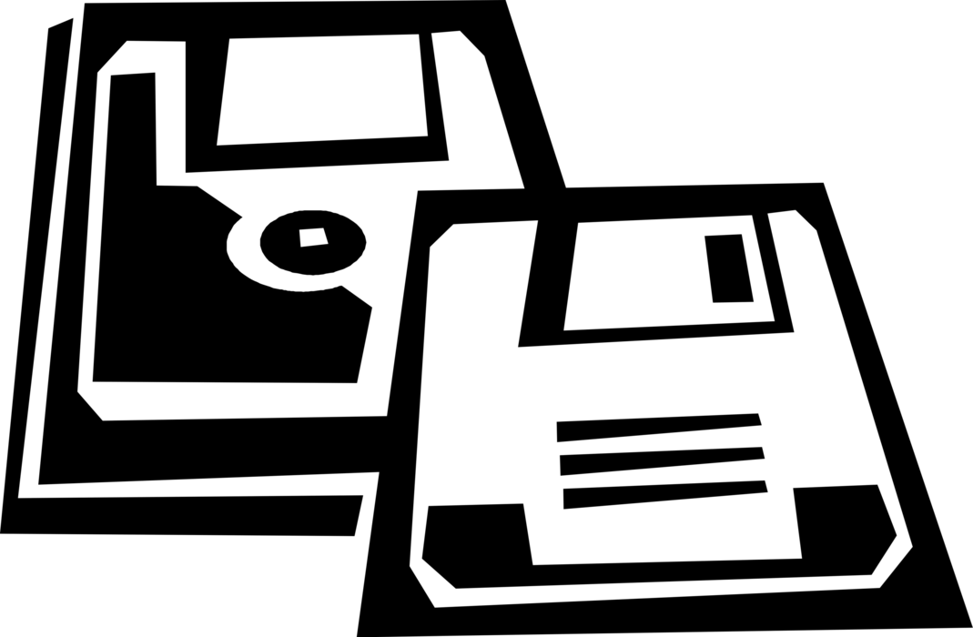 Vector Illustration of Floppy Disk Digital Storage Media
