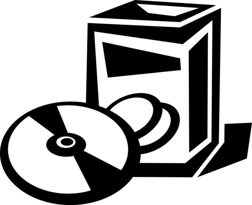 Vector Illustration of Compact Disc CD's and DVD Digital Data Storage Disks